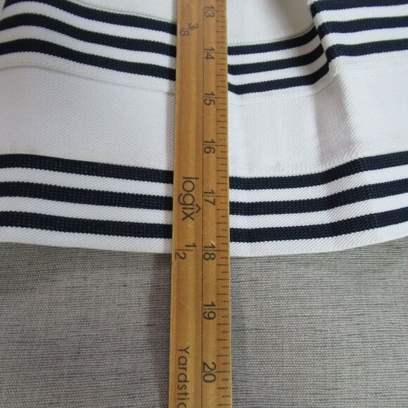AINA BE Skirt Womensz S Blue White Striped A -Line Structured Stiff Coastal NWT - Picture 4 of 9
